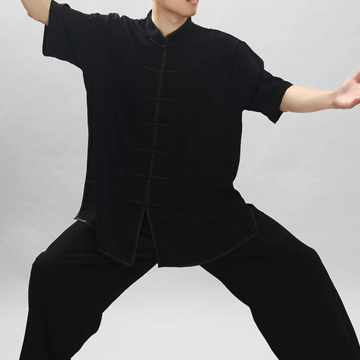 Buddha Stones, Meditation, Zen-Gebet, spirituelle Tai-Chi-Qigong-Praxis, Unisex-Stickerei-Kleidungsset - Kurzarm Schwarz - US14， UK/AU18，EU46 (3XL) - image 26