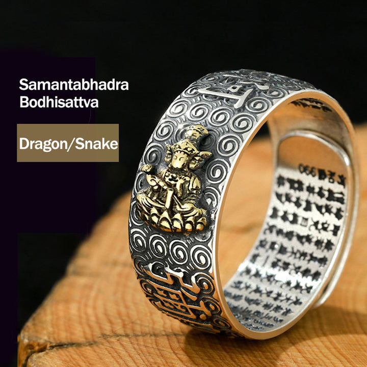 Verstellbarer Ring mit Buddha Stonesn, chinesischem Sternzeichen, Natal, Buddha, Reichtum, Glück
