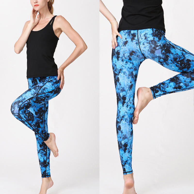 Buddha Stones Camo Print Sport Fitness Yoga Hohe Taille Leggings Damen Yogahose