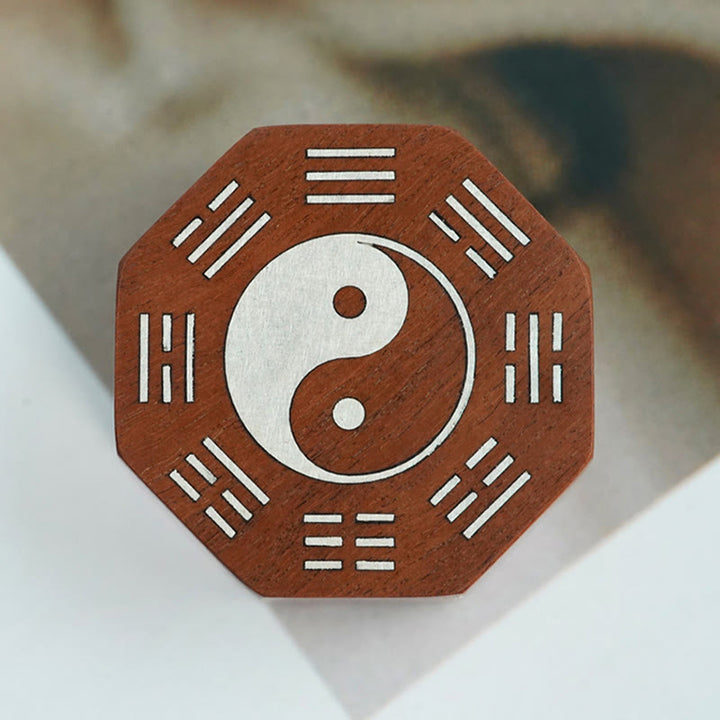 Buddha-Steine, kleines Blatt, rotes Sandelholz, Jujube-Holz, Ebenholz, Silber eingelegt, Yin Yang Bagua, Großer Wagen, Schutzarmband