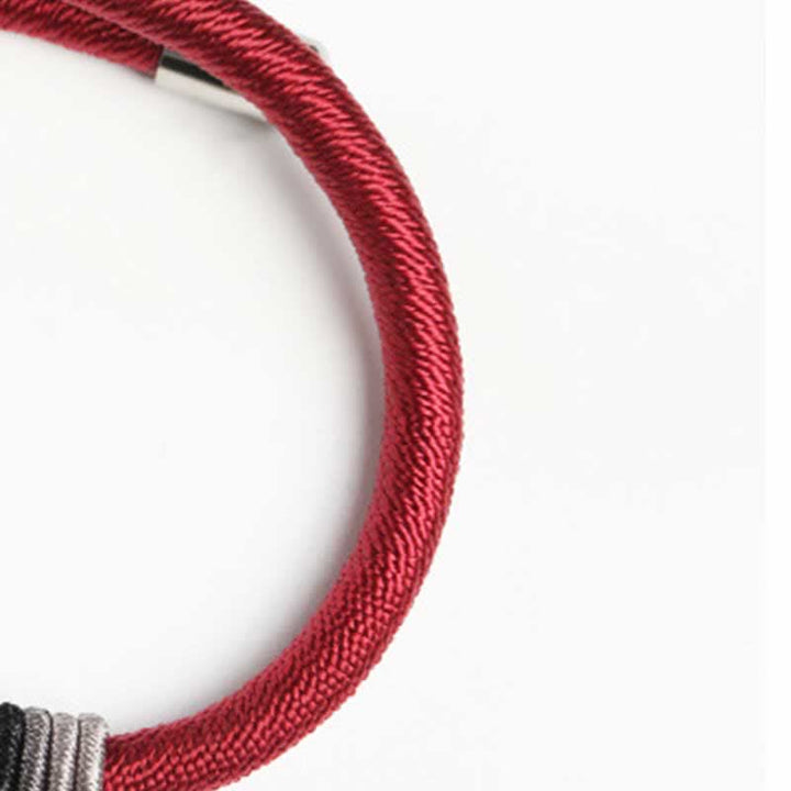 Buddha Stones 925 Sterling Silber Om Mani Padme Hum Peace Armband mit roter Schnur - image 10