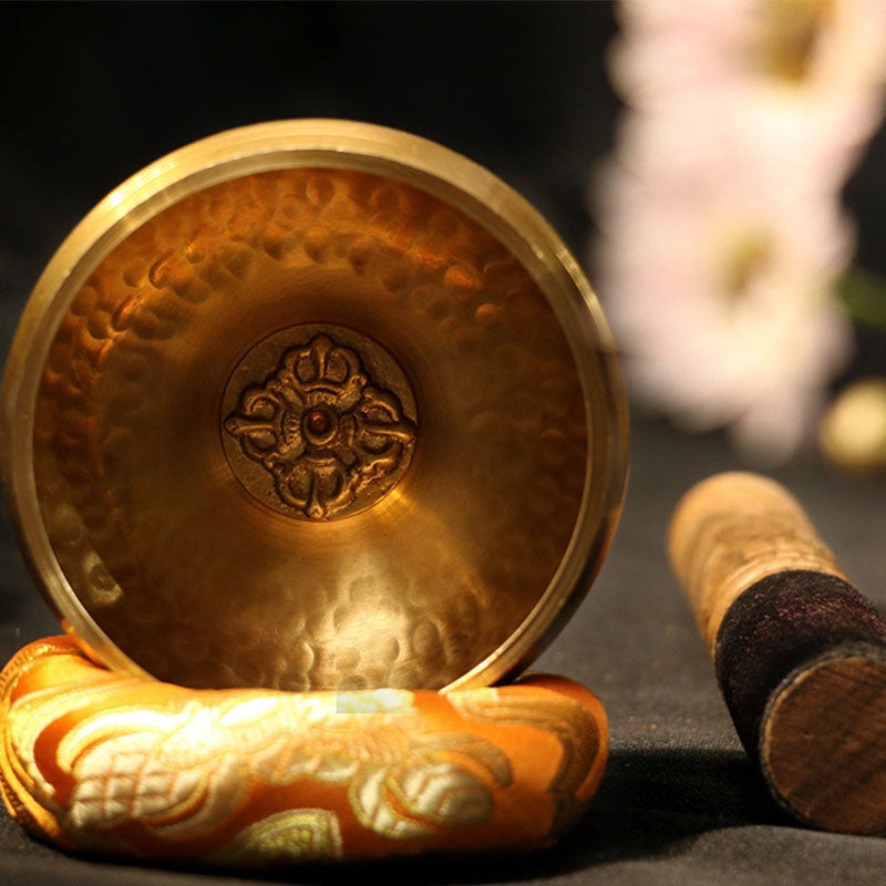 Tibetische Klangschale von Buddha Stones, handgefertigt, für Entspannung und Achtsamkeitsmeditation. Klangschalen-Set - 3,14 Zoll (8 cm) - image 0