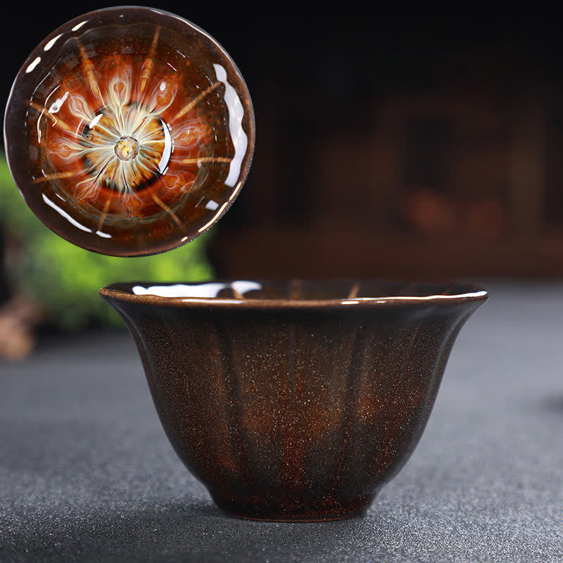 Buddha Stones Bunte Keramik-Teetasse Home Office Teetassen - Braun - image 87