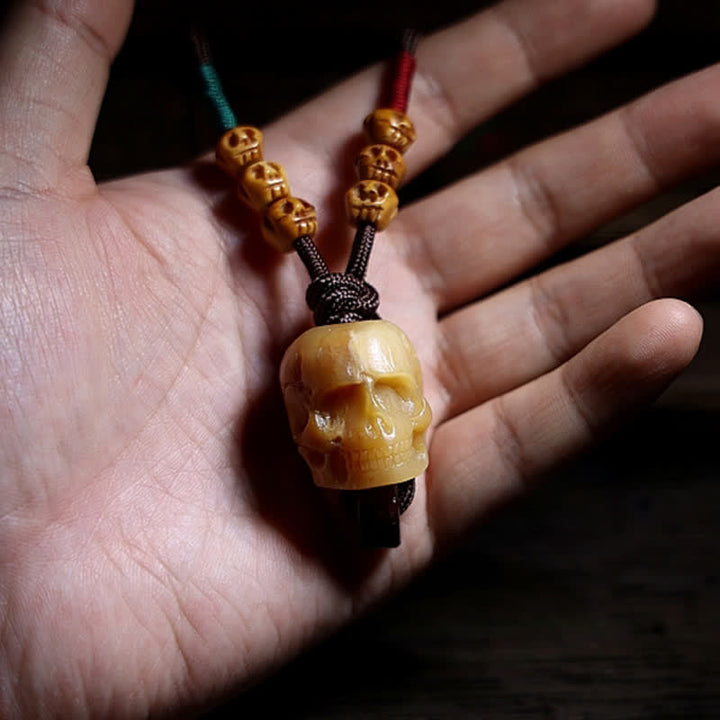 Buddha Stones tibetischer Kamelknochenschädel, der Herr der Leiche, Waldschutz-Halskettenanhänger - image 7