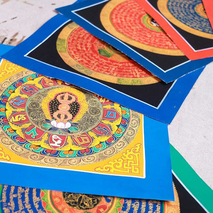 Tibetisches handgefertigtes Thangka-Gemälde, Segens-Thangka-Blindbox, zufälliges Farbmuster