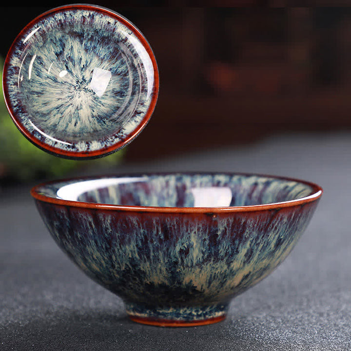 Buddha Stones Bunte Keramik-Teetasse Home Office Teetassen - Azurblau - image 74