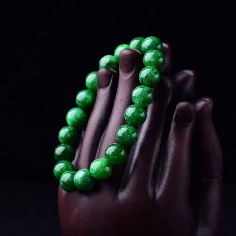 Buddha Stones Cyan Jade Bead Calm Harmony Armband