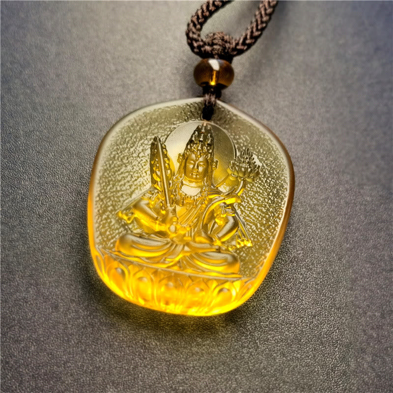 Buddha Stones, chinesisches Sternzeichen, Natal-Buddha, Segen, Liuli, Kristall, Mitgefühl, Halsketten-Anhänger - Ochse/Tiger-Leere-Bodhisattva - image 7