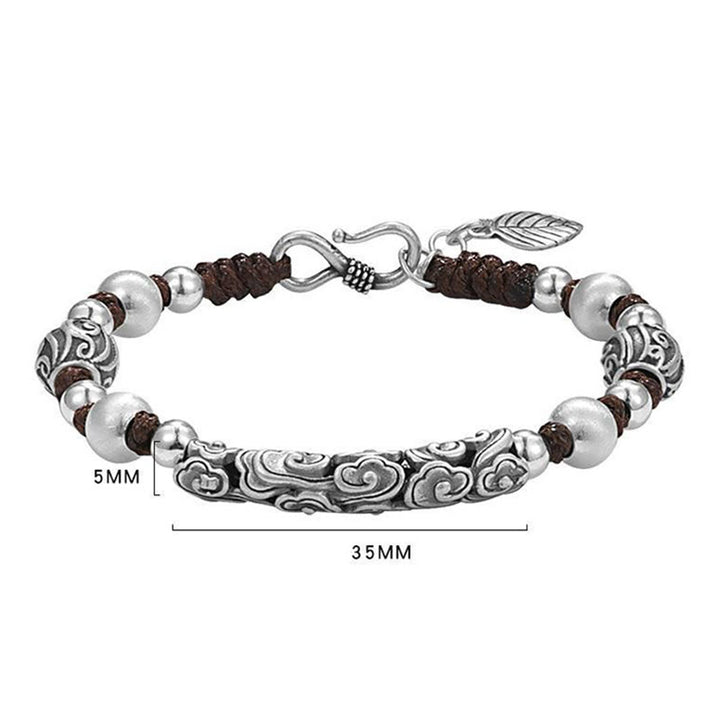 Buddha Stones Tibet Handgefertigtes Kupfer 999 Sterling Silber Glückswolken-Reichtum-Schnur-Armband - image 12