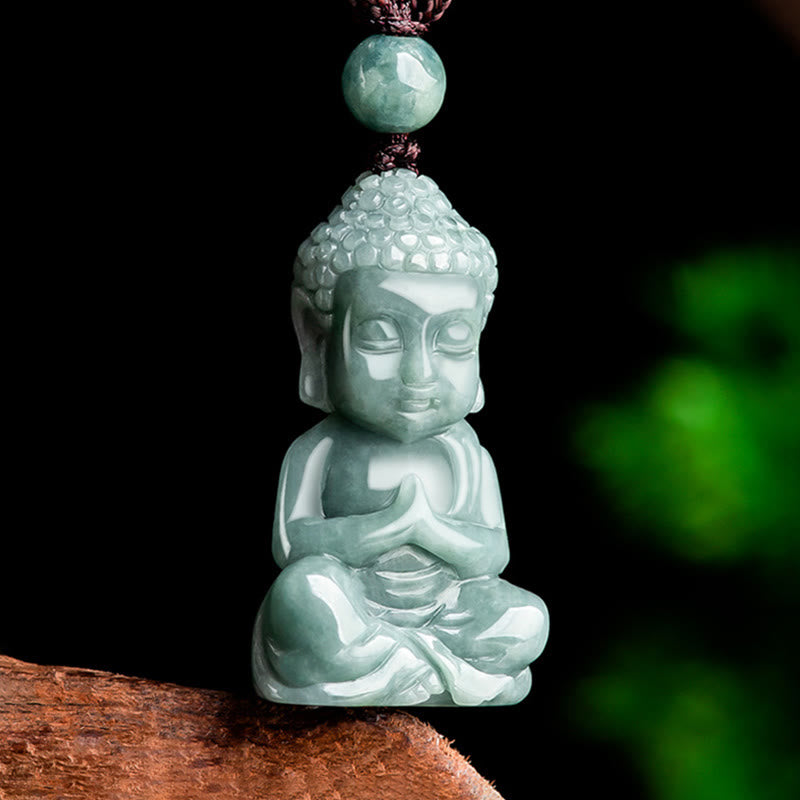 Buddha Stones, natürlicher Jade-Meditations-Buddha-Amulett, Gelassenheits-Halskettenanhänger - image 2