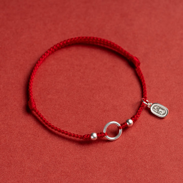 Armband mit Buddha Stonesn, 925er-Sterlingsilber, Glück, Glück, Frieden, Freude, Lotus, Frieden, Schnalle, rote Schnur - Rot (Handgelenkumfang 15-18 cm) - Glück - image 15