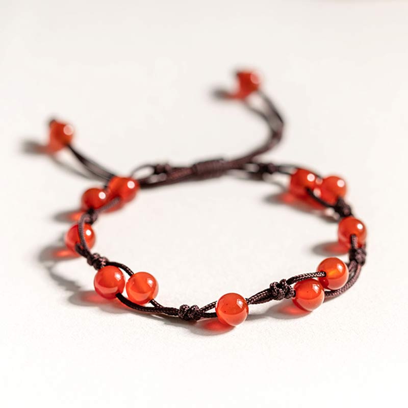 Buddha Stones Roter Achat Moosachat Zinnober Ruhe Armband