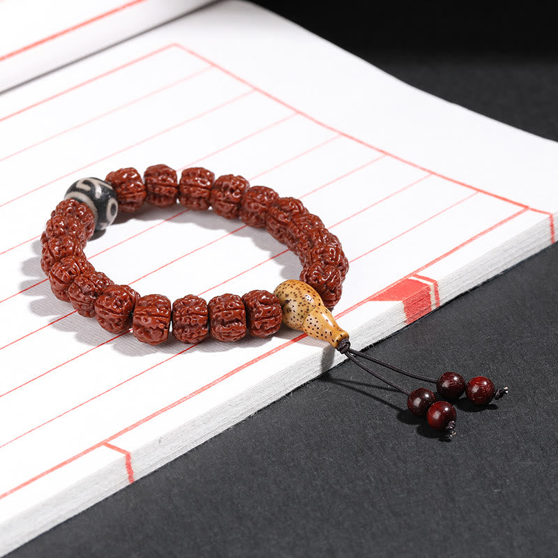 Buddha Steine Tibet Rudraksha Bodhi Samen Dzi Perle Glückskatze Tanzender Löwe Reichtum Armband Handgelenk Mala