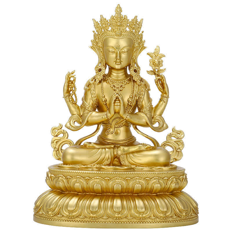 Shakyamuni Amitabha Medizin-Buddha-Figur, Gelassenheit, Kupferstatue, Heimdekoration - image 16
