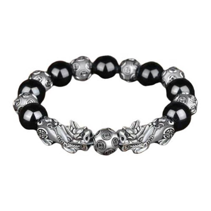 Buddha Stones Tibetisches FengShui PiXiu Obsidian-Armband - image 0