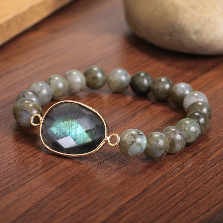 Buddha Stones Natürliches Labradorit-Mondstein-Perlenarmband zur Unterstützung der Heilung - image 3