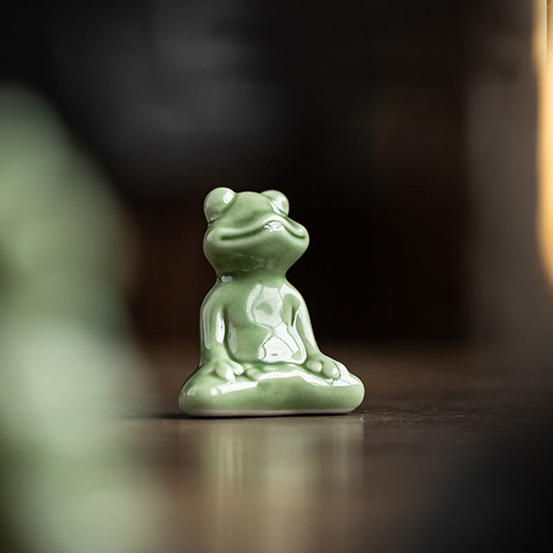 Buddha Stones, Mini, klein, Meditation, Lotus, ruhender Frosch, Keramik, Reichtum, Glück, Zuhause, Tee, Haustier, Figur, Dekoration - image 5