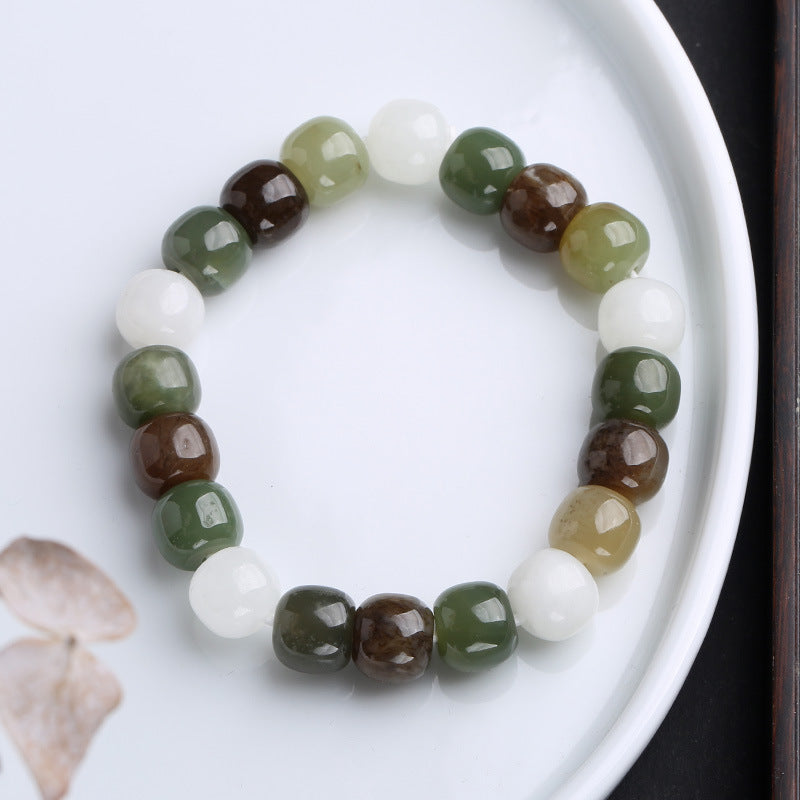 Glückssegen-Armband mit Farbverlauf aus Jade mit Buddha Stonesn - Mehrfarbige Jade - image 8