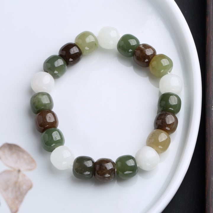 Glückssegen-Armband mit Farbverlauf aus Jade mit Buddha Stonesn - Mehrfarbige Jade - image 8