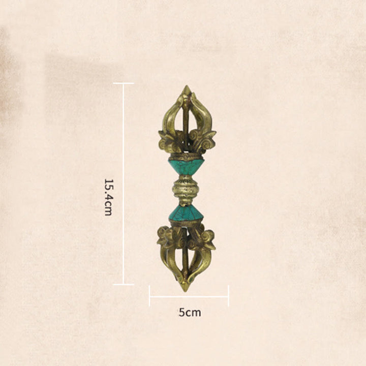 Buddha Stones, tibetische fünfzackige Vajra-Dorje-Handarbeit, Nepal, spirituelle Kraft, Kupfer-Dekoration - image 8