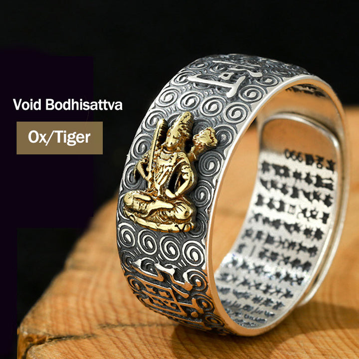 Verstellbarer Ring mit Buddha Stonesn, chinesischem Sternzeichen, Natal, Buddha, Reichtum, Glück