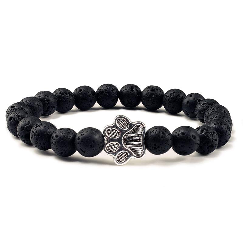 Buddha Stones „Rette einen Hund“-Steinarmband - Schwarz Matt - image 6