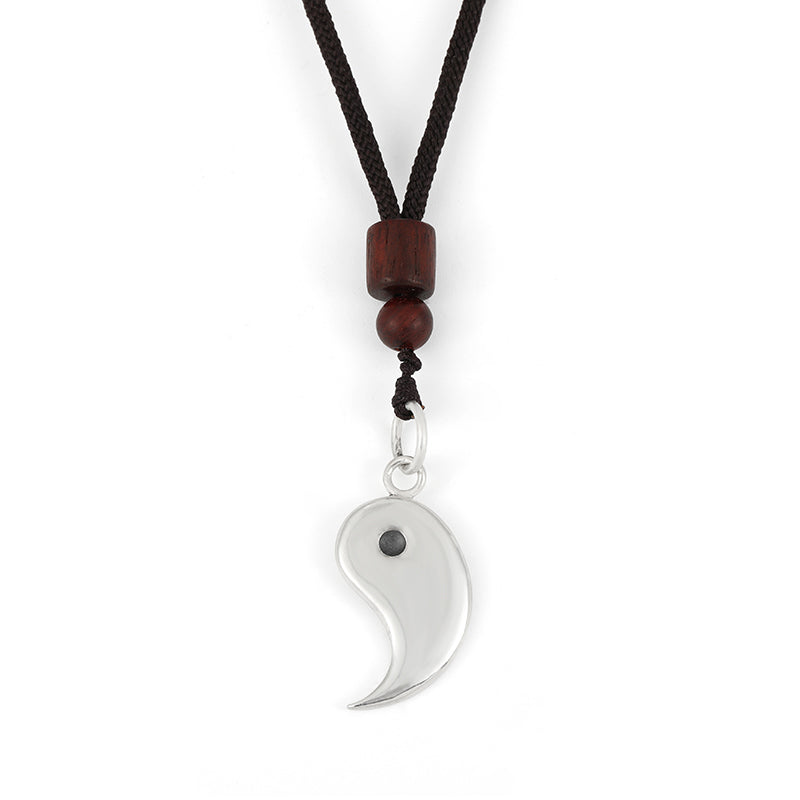 Buddha Stones Halskettenanhänger aus 990er Sterlingsilber mit Yin-Yang-Symbol für Balance und Harmonie - Yang - image 8