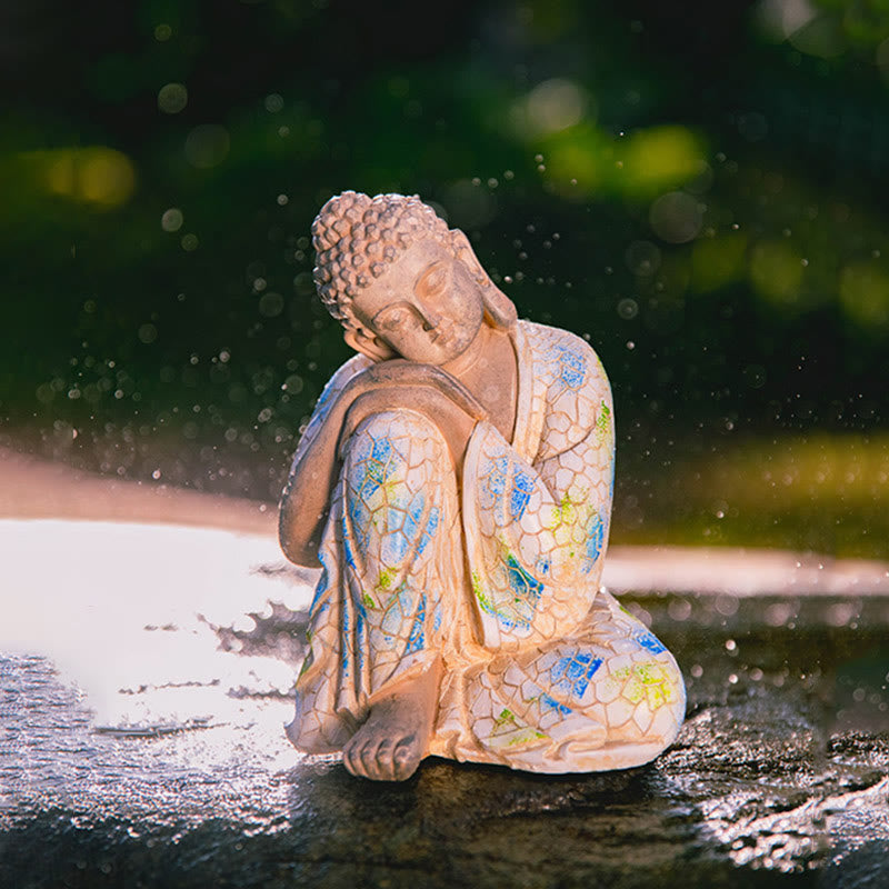 Meditierender Zen-Buddha-Gelassenheitsharz-Statuenfigur, Heimdekoration - image 16
