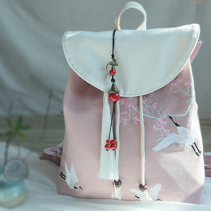 Handgemachter, bestickter Canvas-Rucksack mit Buddha Stones und großer Kapazität - image 34