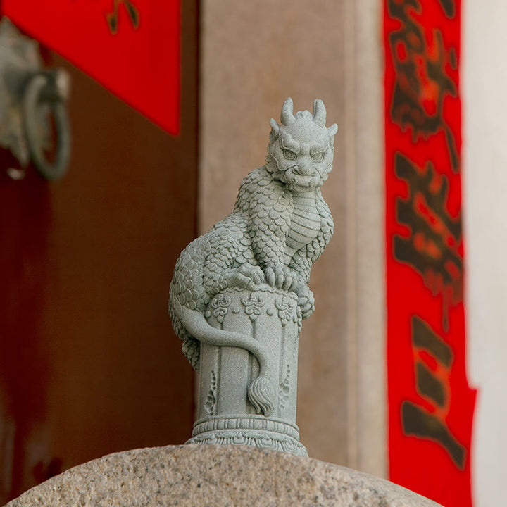 Buddha Stones, Feng Shui, stehend, sitzend, Drache, Erfolg, Glück, Heimdekoration - Stehender Drache 12 x 27 x 10 cm - image 3