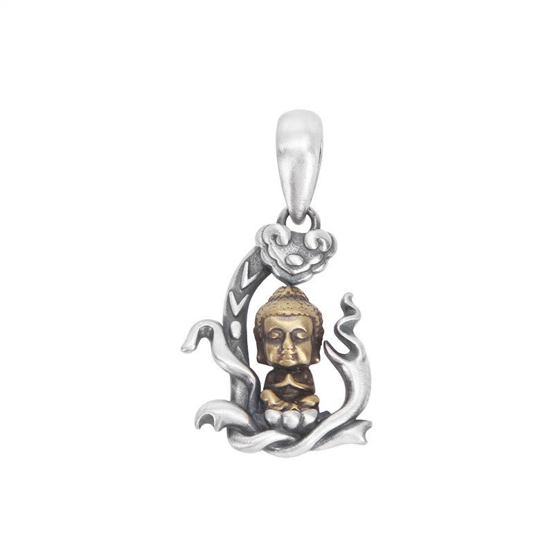 Buddha Stones 925 Sterling Silber Zen Buddha Ruyi Griff Mitgefühl Halskette Anhänger - image 6