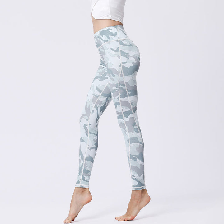 Buddha Stones Camo Print Sport Fitness Yoga Hohe Taille Leggings Damen Yogahose