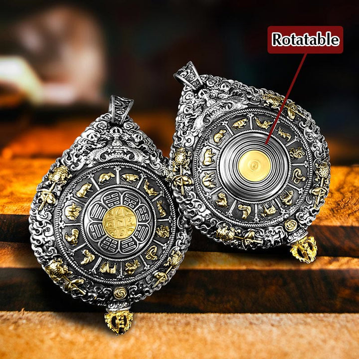 Buddha Stones, chinesisches Sternzeichen, Natal-Buddha, Thangka, neun Paläste, acht Diagramme, Reichtum, drehbarer Halsketten-Anhänger - image 2