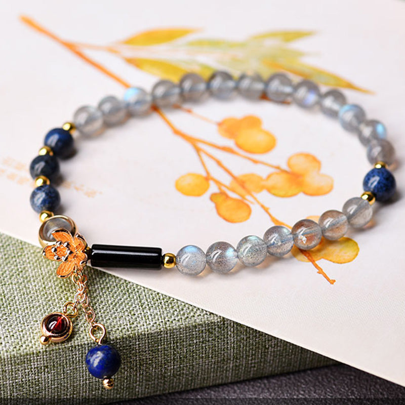 Buddha Stones Armband aus Mondstein, Lapislazuli und Mondstein – beruhigend, heilend und positiv - image 4