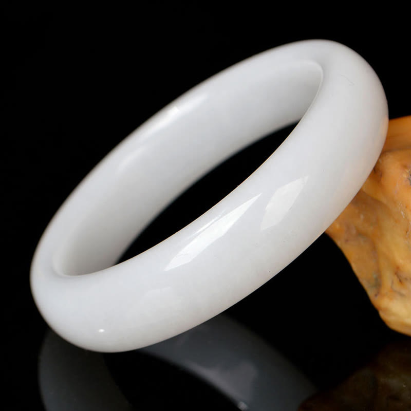 Buddha Stones natürliche goldene Seide Jade Reichtum Glück Armband Armreif - Weiß - 62mm - image 8