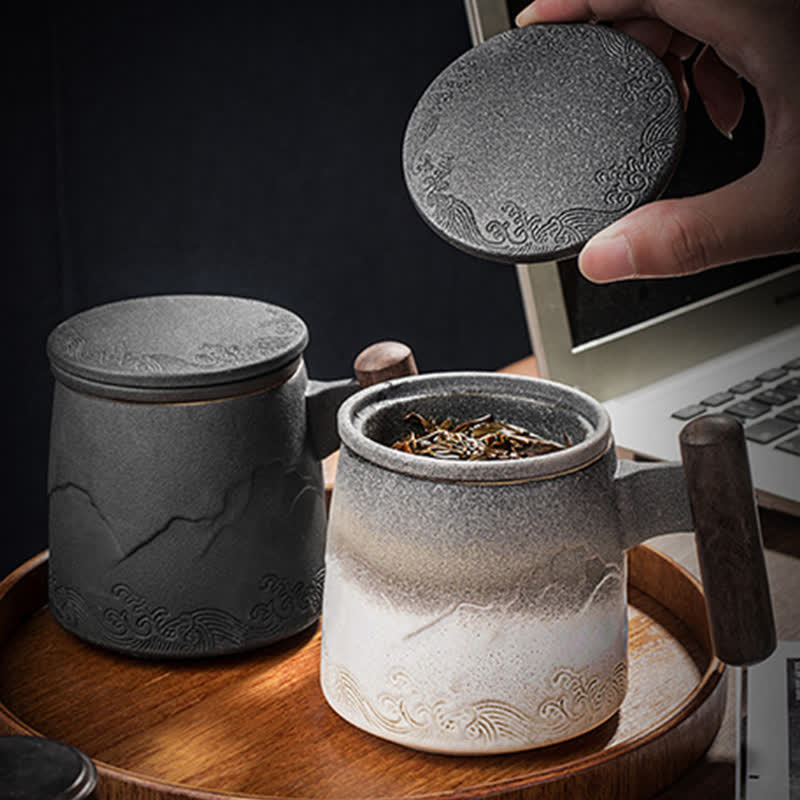 Buddha Stones Vintage Berg Meer Keramik Teetasse Tee Tassen