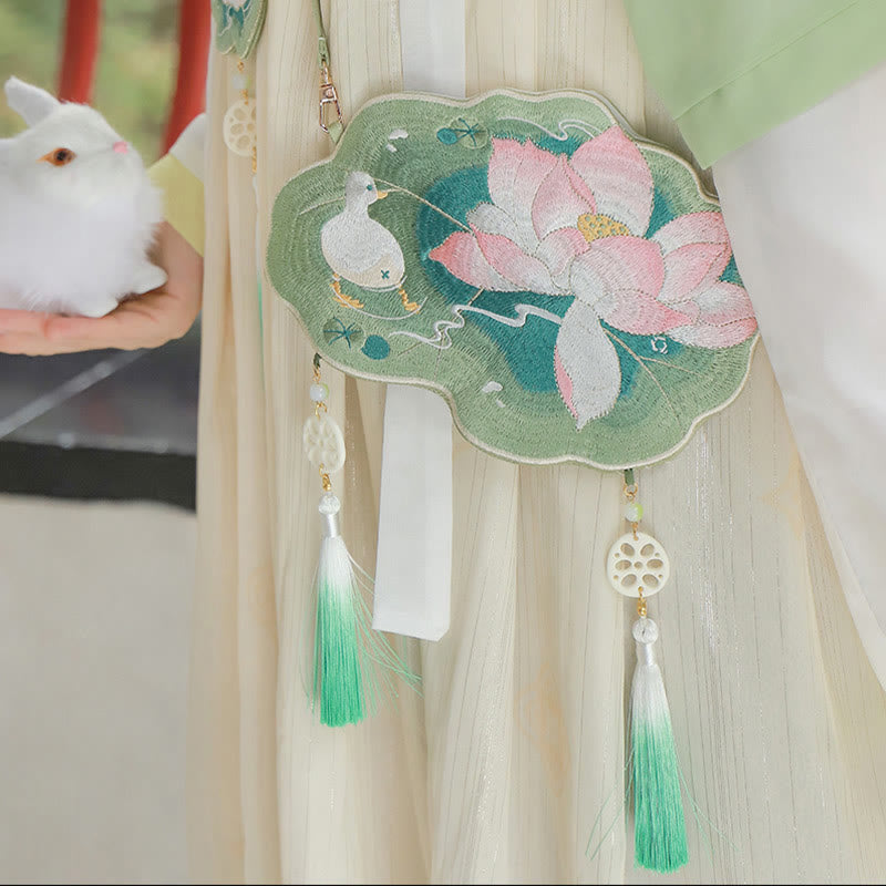 Buddha Stones Luck Stickerei Lotus Koi Fisch Kaninchen Blume Hanfu Tasche Umhängetasche Umhängetasche - image 4