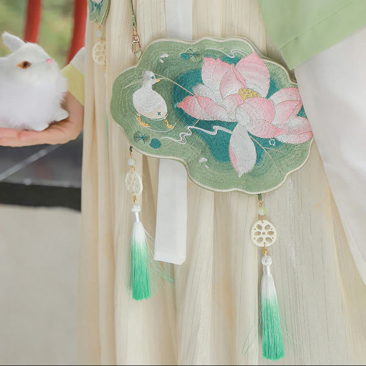 Buddha Stones Luck Stickerei Lotus Koi Fisch Kaninchen Blume Hanfu Tasche Umhängetasche Umhängetasche - image 4