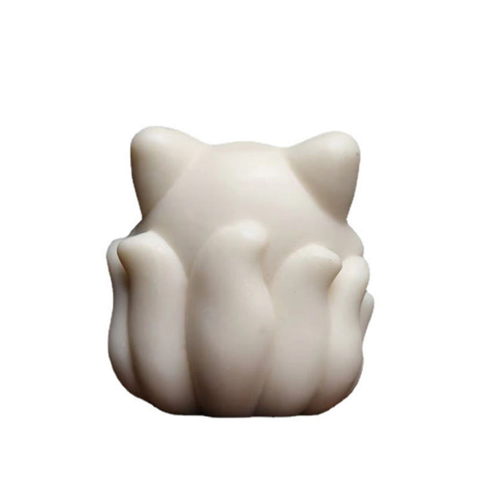 Buddha Stones, Mini-Neunschwänziger Fuchs, Elfenbein, Frucht, Sandelholz, grünes Sandelholz, Segensdekoration