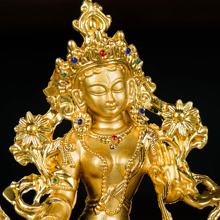 Bodhisattva Weiß Tara Hope Protection vergoldete Statuendekoration - image 8