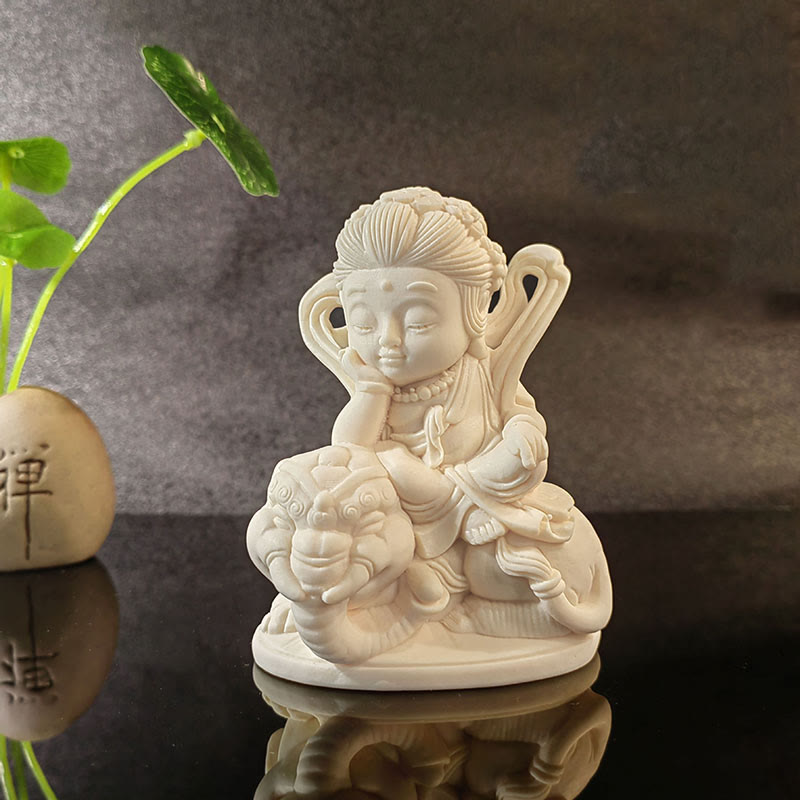 Buddha-Steine, Mini, Elfenbein, Frucht, Tathagata Buddha, Lotus, Kwan Yin, Avalokitesvara, Manjusri, Samantabhadra, Serenity, Schreibtisch-Dekoration