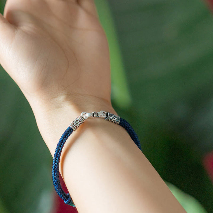 Buddha Stones Handgefertigtes geflochtenes Armband aus 925er-Sterlingsilber, tibetisches Om Mani Padme Hum Purity - image 11