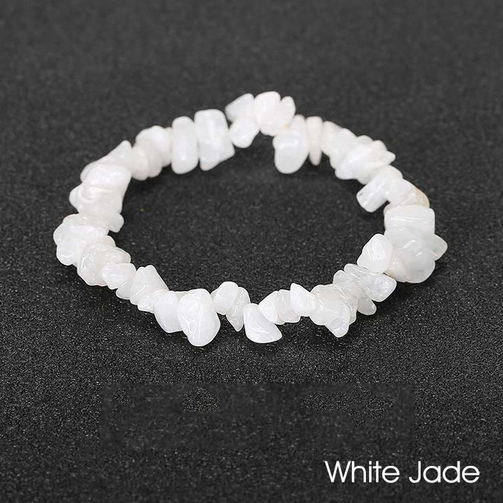 Armband aus natürlich geformtem, unregelmäßig geformtem Kristallstein – wohltuende Wärme - Weißer Jade (Handgelenkumfang: 15-18 cm) - image 75