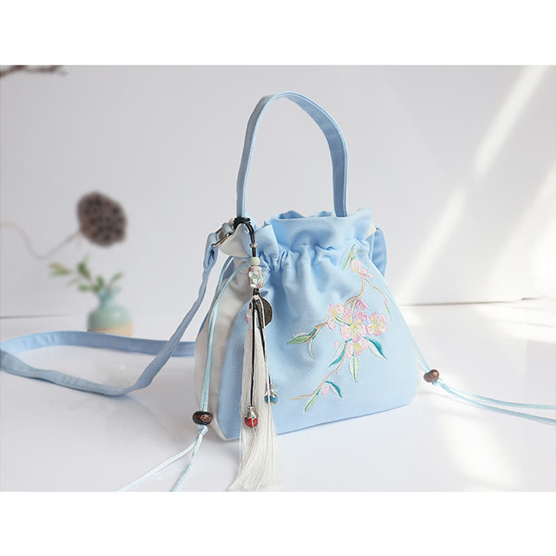 Buddha Stones Handgefertigte bestickte Blumen Canvas Tote Schultertasche Handtasche - image 34