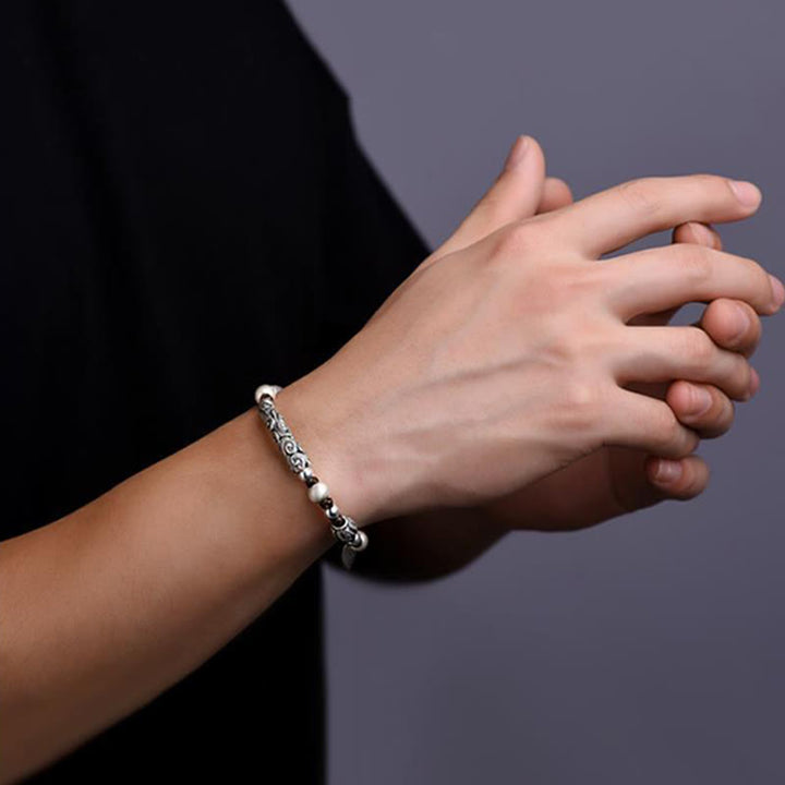Buddha Stones Tibet Handgefertigtes Kupfer 999 Sterling Silber Glückswolken-Reichtum-Schnur-Armband - image 2