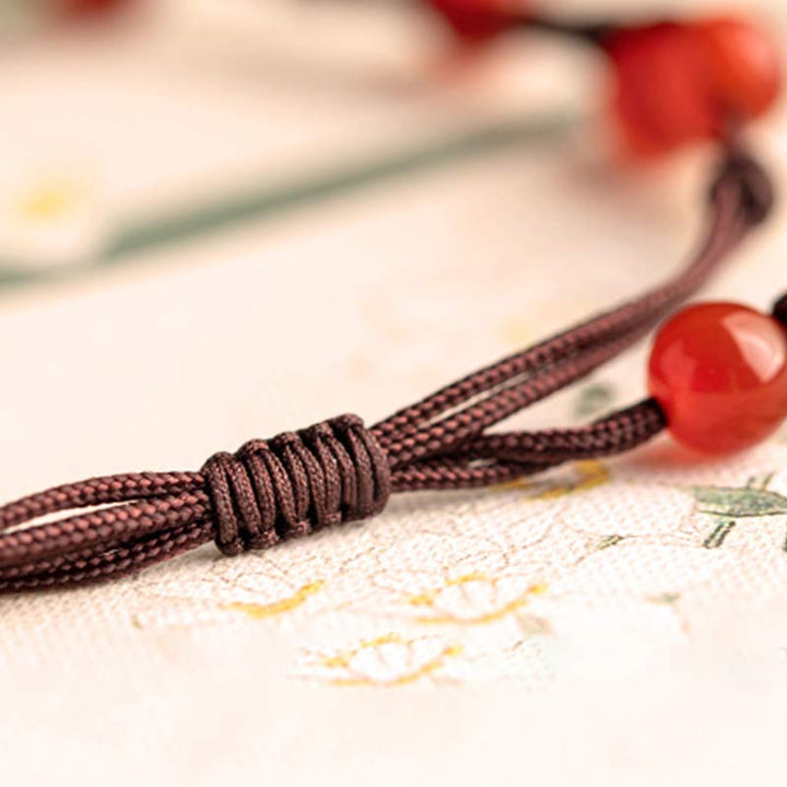 Buddha Stones Roter Achat Moosachat Zinnober Ruhe Armband