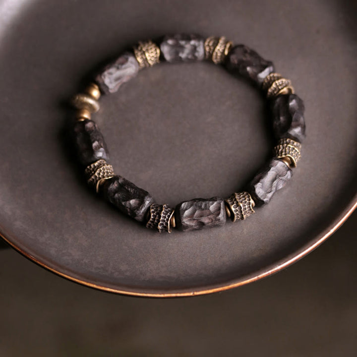 Buddha Stones Armband aus tibetischem Ebenholz und Kupfer – Symbol der Ruhe und des Friedens - image 5