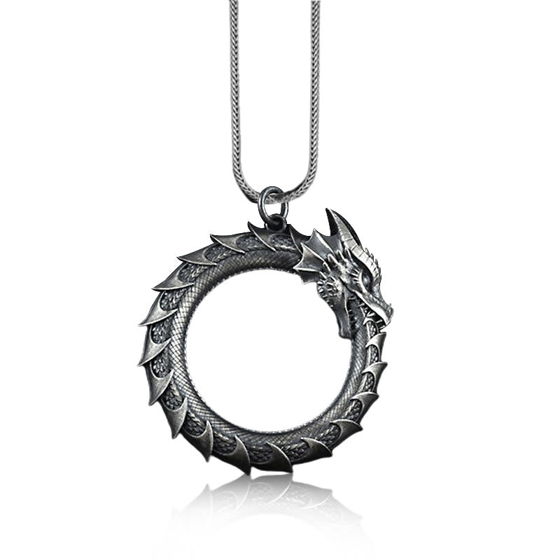 Buddha Stones reiner Drache-Schlangenschutz-Halskettenanhänger aus Zinn - image 2