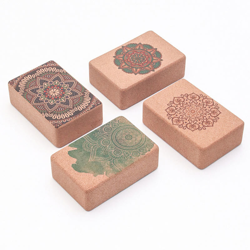 Buddha Stones Tibetisches Mandala Achtsames Yoga Korkblock - image 1