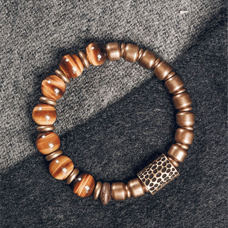 Buddha Stones Tigerauge Stein Kupfer Schutzarmband - image 1